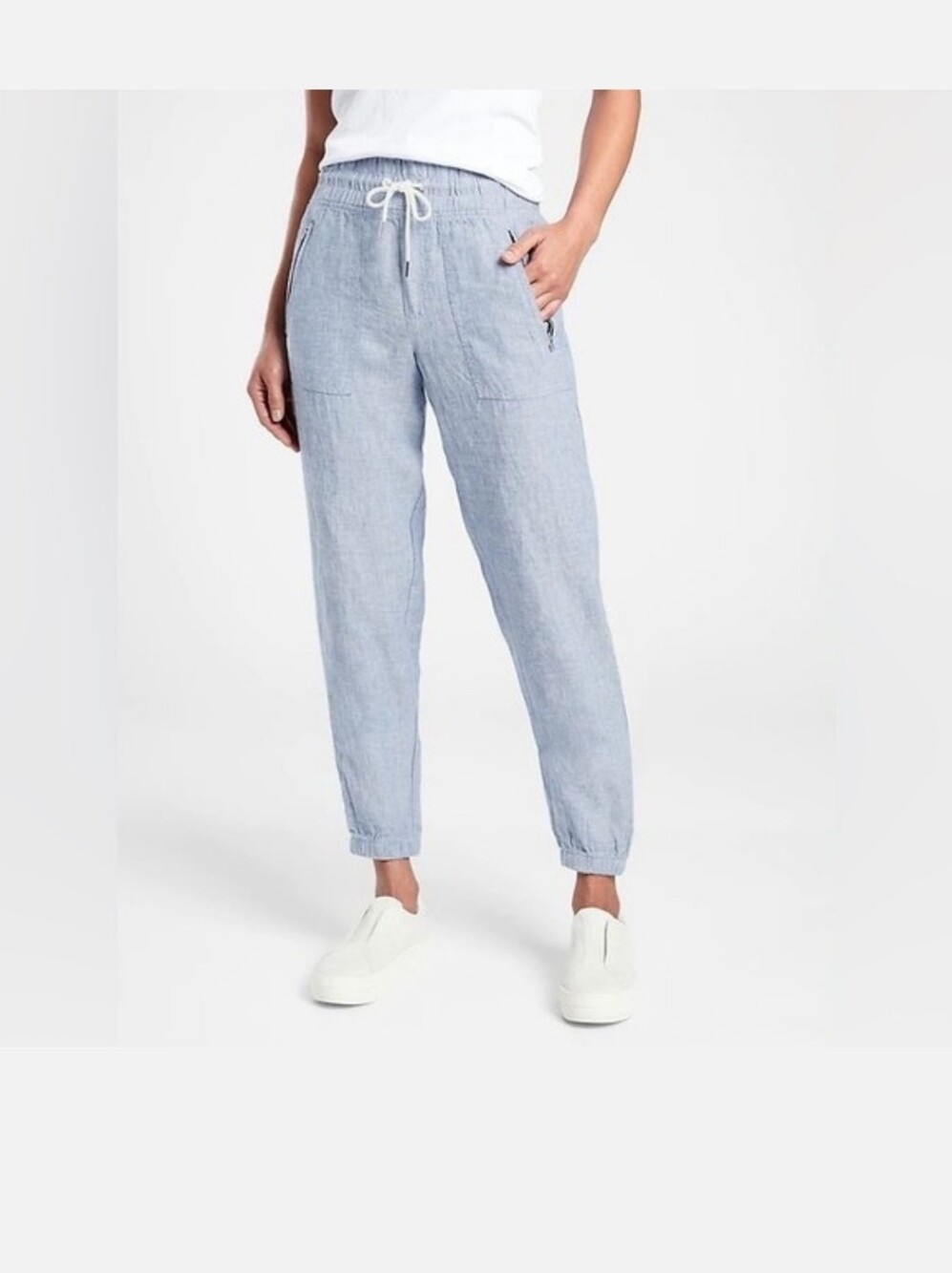 ATHLETA Cabo Linen Jogger Pants Blue Size 4